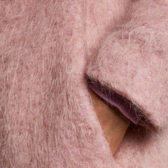 COAT ROMANTIC 3 HOOKS IN MIXED WOOL Woman Medium Hydrangea