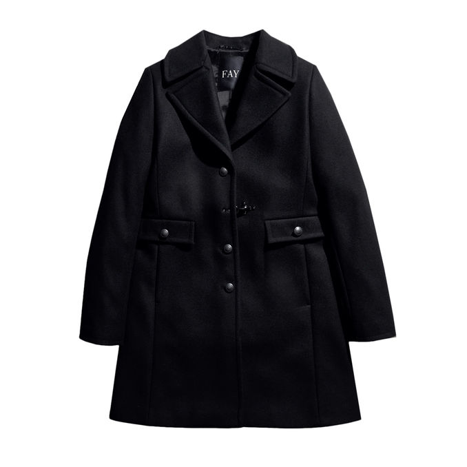 COAT WITH HOOK Woman Black