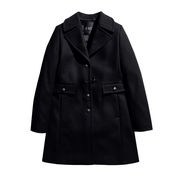 COAT WITH HOOK Woman Black  COAT WITH HOOK Woman Black