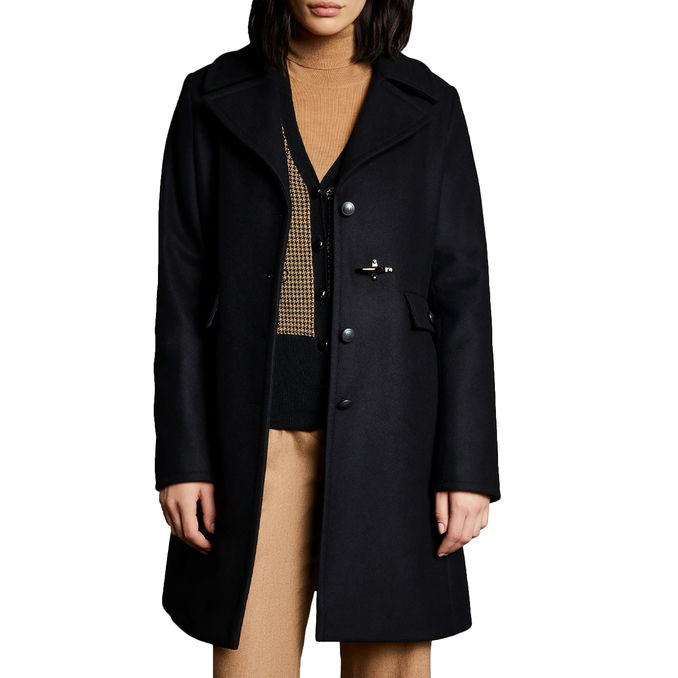 COAT WITH HOOK Woman Black