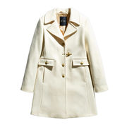 COAT WITH HOOK Woman White Wool COAT WITH HOOK Woman White Wool