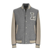 COLLEGE BOMBER IN JERSEY Men Grey/Beige COLLEGE BOMBER IN JERSEY Men Grey/Beige