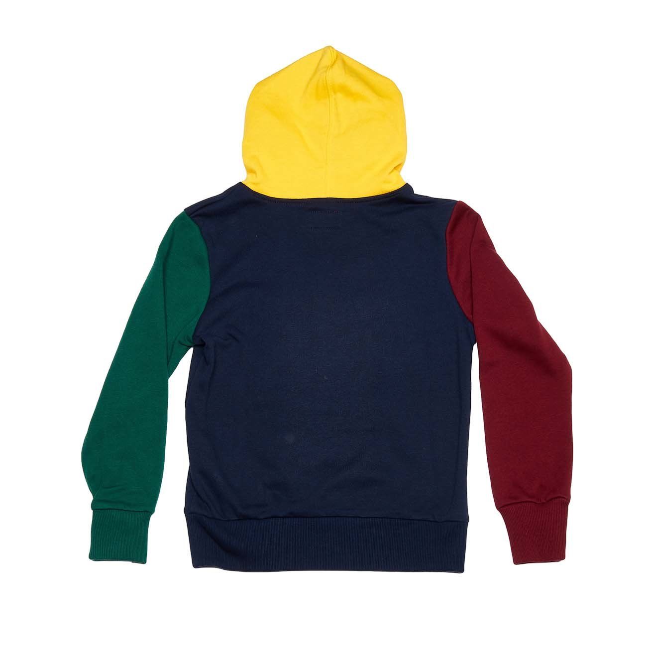 CONVERSE COLORBLOCK HOODIE WITH LOGO KId Navy Green Bordeaux