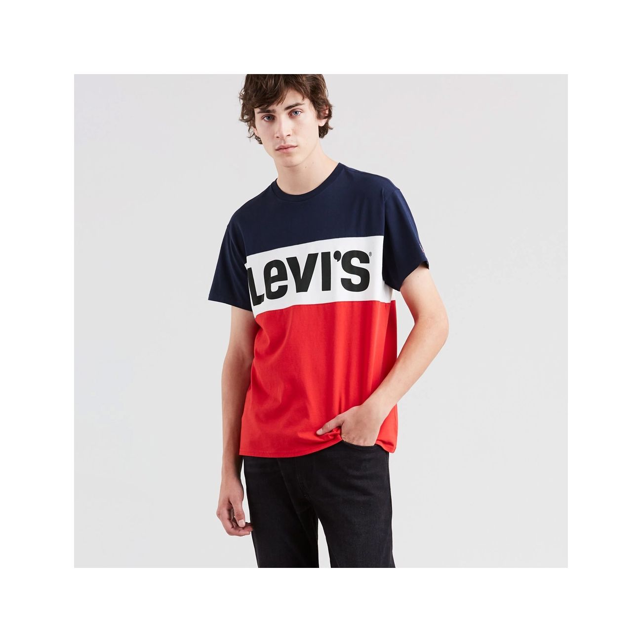 LEVIS COLORBLOCK TRICOLOR T-SHIRT Man Red cream navy | Mascheroni Sportswear