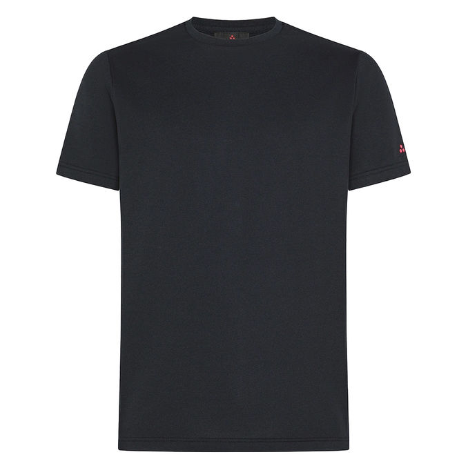 COTTON AND SILK STRETCH PIQUET T-SHIRT