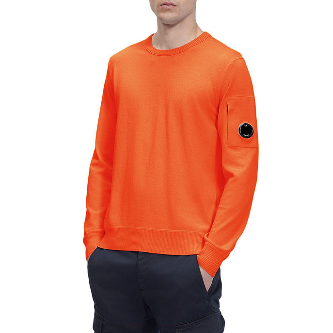 COTTON CREPE SWEATER Man Orange