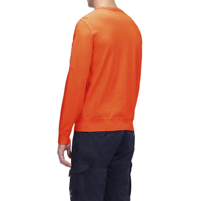 COTTON CREPE SWEATER Man Orange