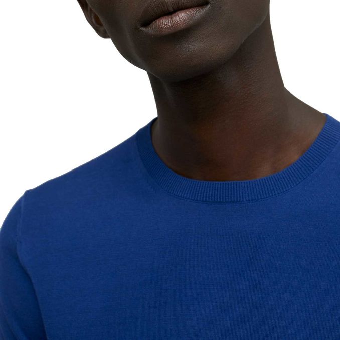 COTTON CREWNECK SWEATER Man Lapis