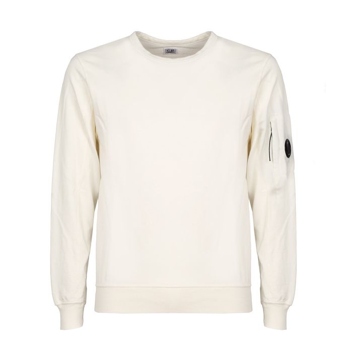 C.P. COMPANY COTTON CREWNECK SWEATSHIRT Man Cream | Mascheroni Store