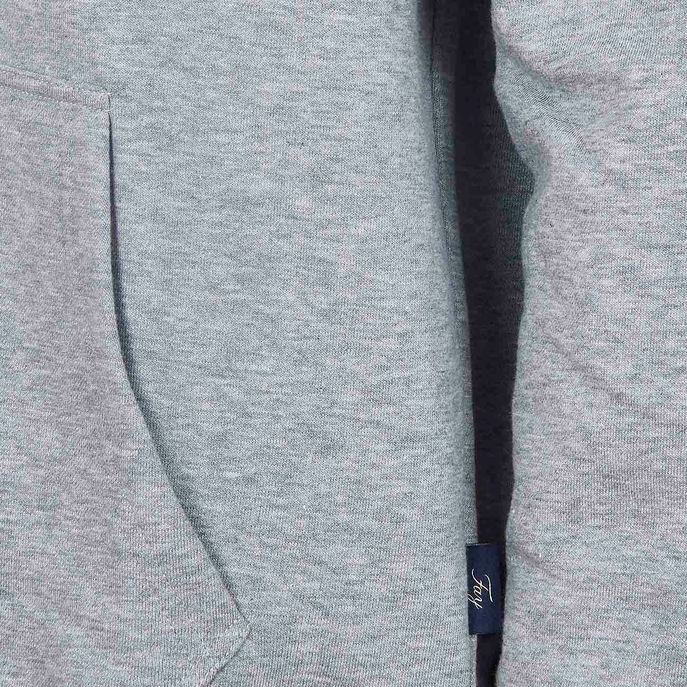 COTTON HOODIE WITH CONTRAST TAPE Man Grey Blue