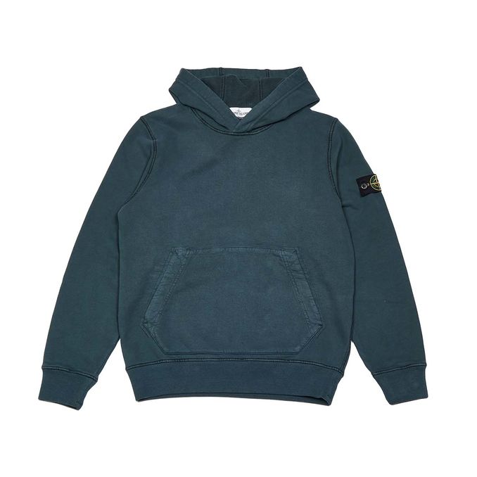 COTTON HOODIE WITH KANGAROO POCKET Kids Verde Bottiglia