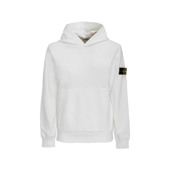 COTTON HOODIE WITH KANGAROO POCKET Kids White