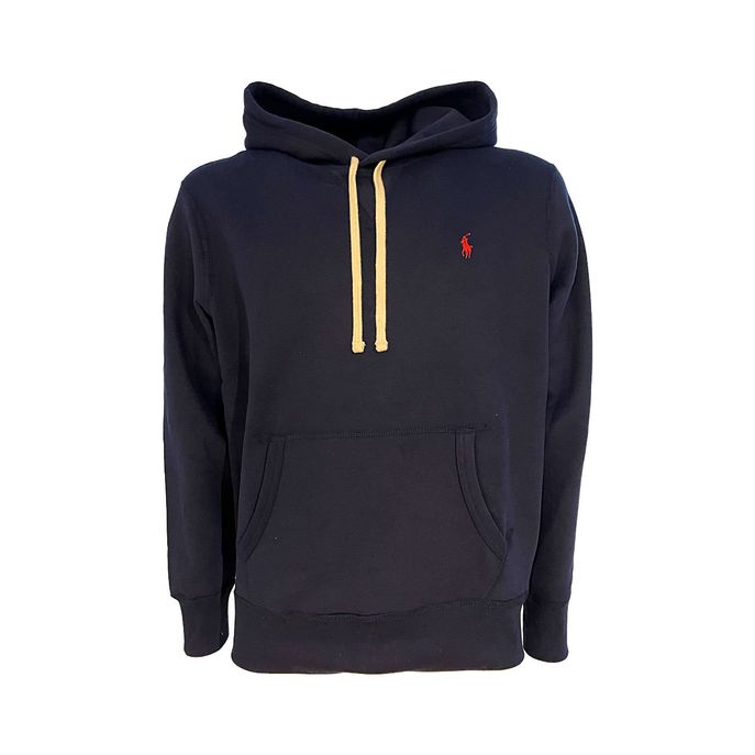 COTTON HOODIE WITH KANGAROO POCKET Man Blue