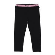 COTTON LEGGINGS WITH LOGO BAND Girl Black COTTON LEGGINGS WITH LOGO BAND Girl Black