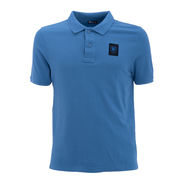COTTON PIQUET LOGO PATCH POLO SHIRT Man Light Blu Sapphire COTTON PIQUET LOGO PATCH POLO SHIRT Man Light Blu Sapphire