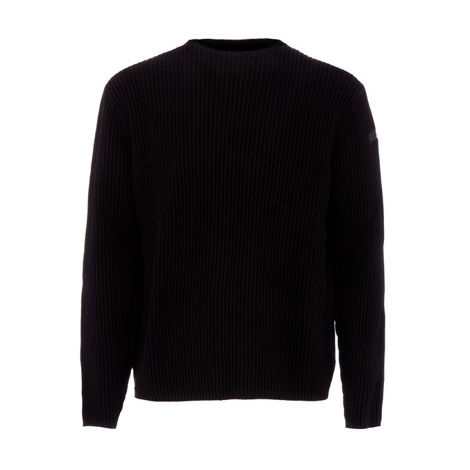 COTTON RIBBED TURTLENECK Man Black