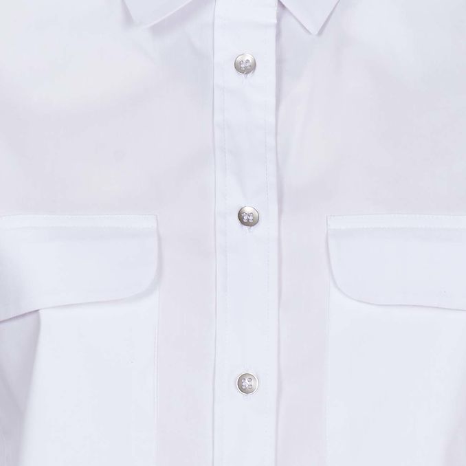 COTTON SHIRT WITH POCKETS Woman White