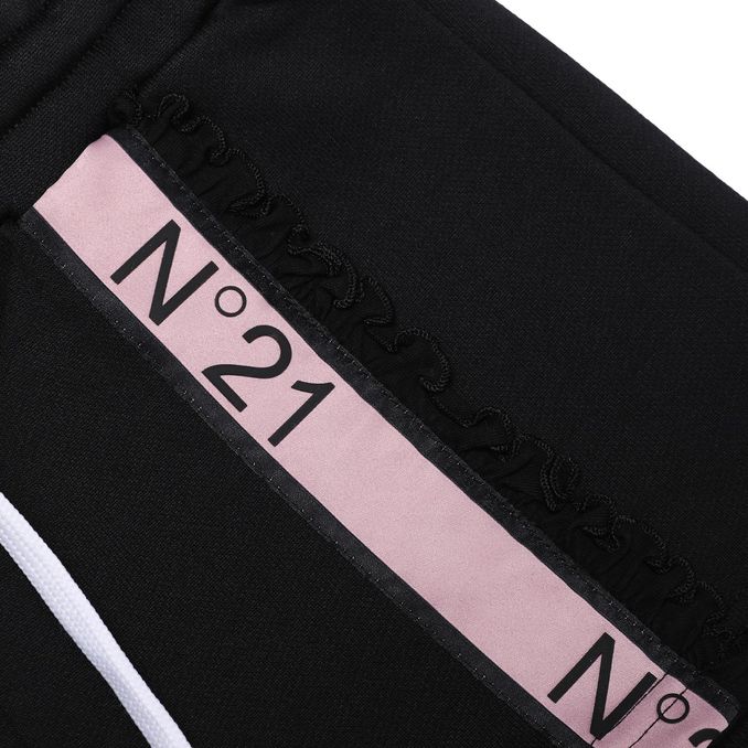 COTTON SHORT WITH LOGO BAND Girl Black