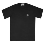 Tシャツ・カットソー STONE BLACK COTTON T-SHIRT WITH LOGO PATCH STONE ISLAND COTTON T-SHIRT WITH SHORT SLEEVE AND LOGO PATCH