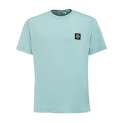 COTTON T-SHIRT WITH MINI PATCH Man Light Blue Dust COTTON T-SHIRT WITH MINI PATCH Man Light Blue Dust