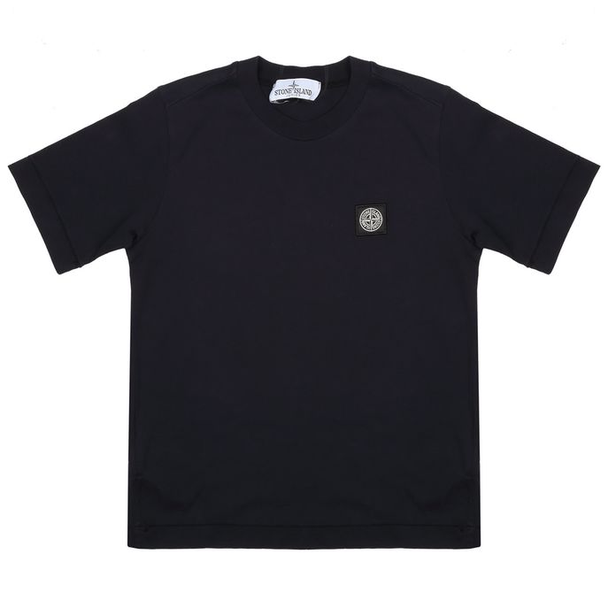 COTTON T-SHIRT WITH SHORT SLEEVE AND LOGO PATCH Kids Navy
