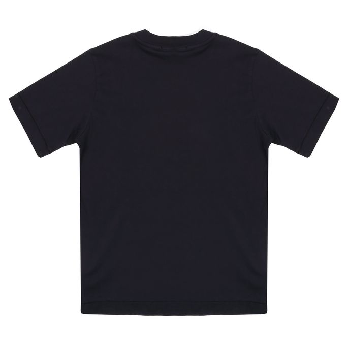 COTTON T-SHIRT WITH SHORT SLEEVE AND LOGO PATCH Kids Navy