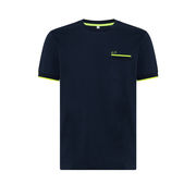 COTTON T-SHIRT WITH STRIPES ON CUFFS Man Navy Blue COTTON T-SHIRT WITH STRIPES ON CUFFS Man Navy Blue