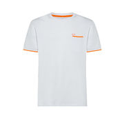 COTTON T-SHIRT WITH STRIPES ON CUFFS Man White COTTON T-SHIRT WITH STRIPES ON CUFFS Man White