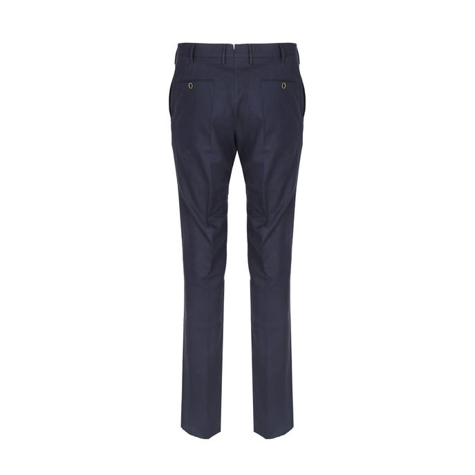 COTTON TROUSERS WITH MICROPATTERN Man Navy blue