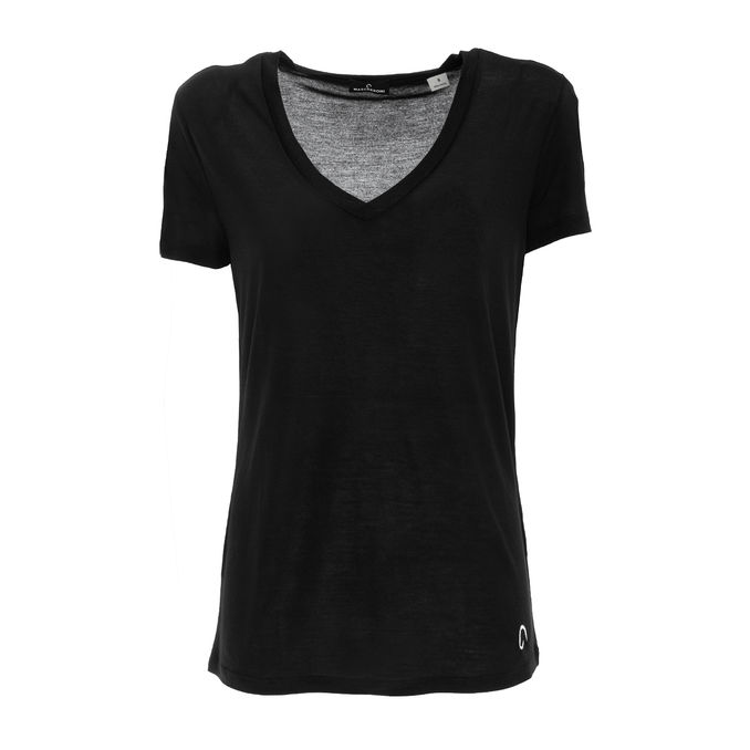 COTTON V-NECK T-SHIRT Woman Black