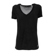 COTTON V-NECK T-SHIRT Woman Black COTTON V-NECK T-SHIRT Woman Black
