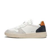 COURT LEATHER SNEAKERS IN LEATHER AND SUEDE Man White Blue COURT LEATHER SNEAKERS IN LEATHER AND SUEDE Man White Blue