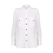 CREPE DE CHINE SHIRT WITH SILVER BUTTONS Woman White CREPE DE CHINE SHIRT WITH SILVER BUTTONS Woman White