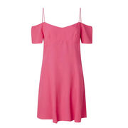 CREPE DRESS WITH OPEN SHOULDERS Woman Pink Flash CREPE DRESS WITH OPEN SHOULDERS Woman Pink Flash