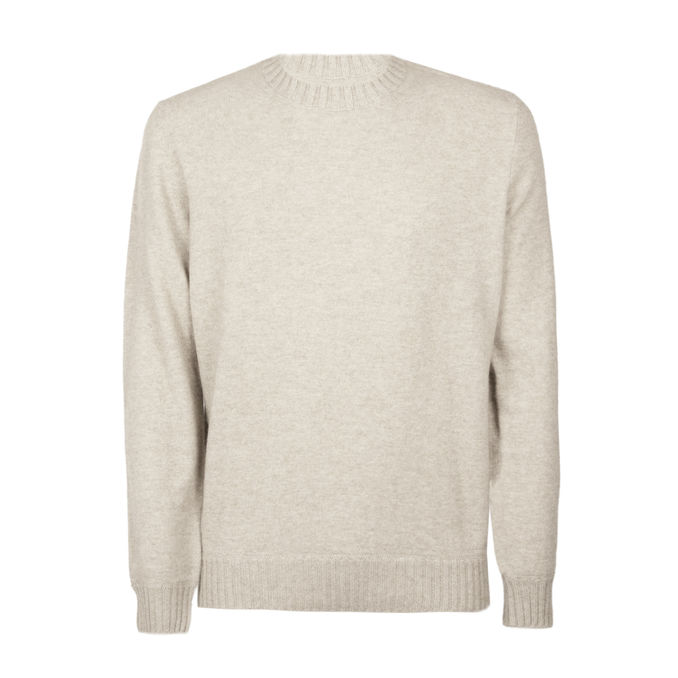 CREW NECK CASHMERE SWEATER Man Stucco