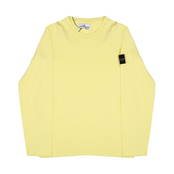 CREW NECK COTTON JUMPER Kids Lemon