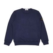 STONE ISLAND CREW NECK SWEATSHIRT WITH LOGO PATCH Kids Navy