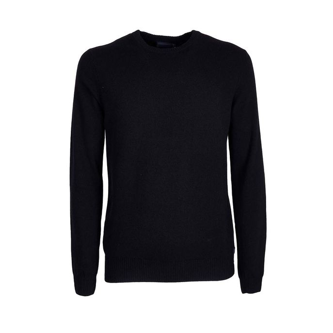 CREW NECK EGON PULLOVER IN WOOL BLEND Man Black