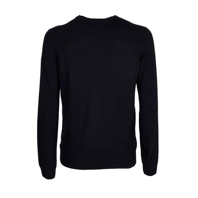 CREW NECK EGON PULLOVER IN WOOL BLEND Man Black