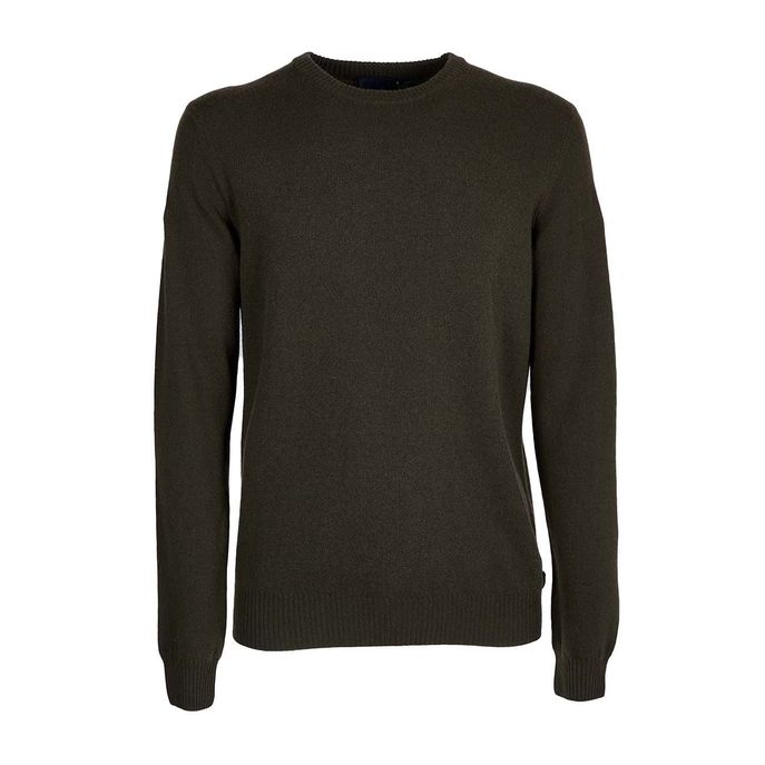 CREW NECK EGON PULLOVER IN WOOL BLEND Man Dark green