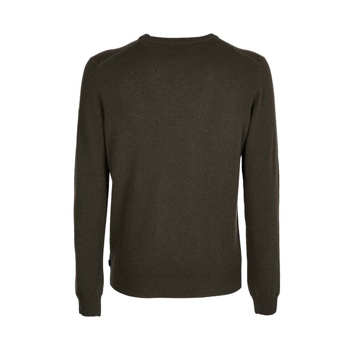 CREW NECK EGON PULLOVER IN WOOL BLEND Man Dark green