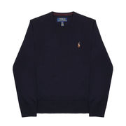 CREW NECK MERINO WOOL SWEATER Kid Navy CREW NECK MERINO WOOL SWEATER Kid Navy