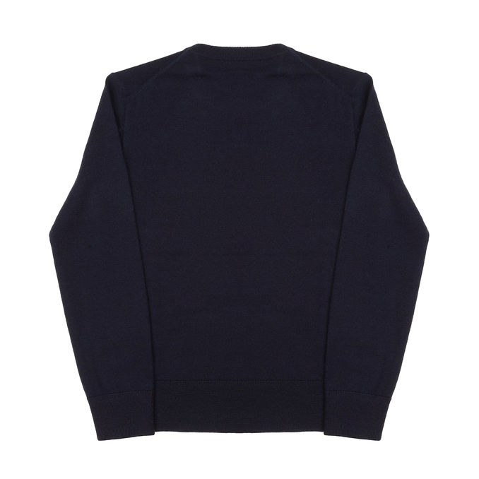CREW NECK MERINO WOOL SWEATER Kid Navy