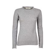 CREW NECK PULLOVER IN CASHMERE Woman Medium Grey CREW NECK PULLOVER IN CASHMERE Woman Medium Grey