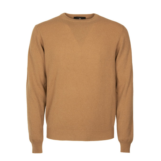 CREW NECK PULLOVER Unisex Camel Melange