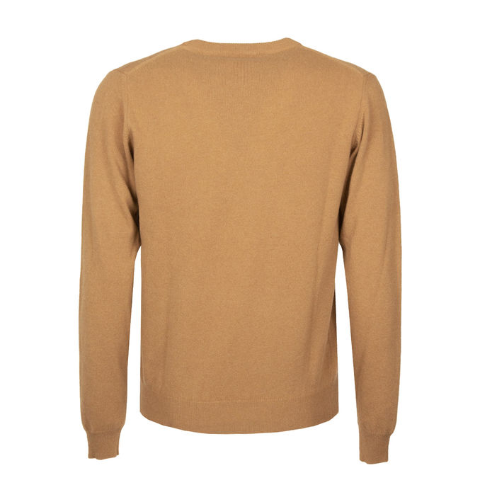 CREW NECK PULLOVER Unisex Camel Melange