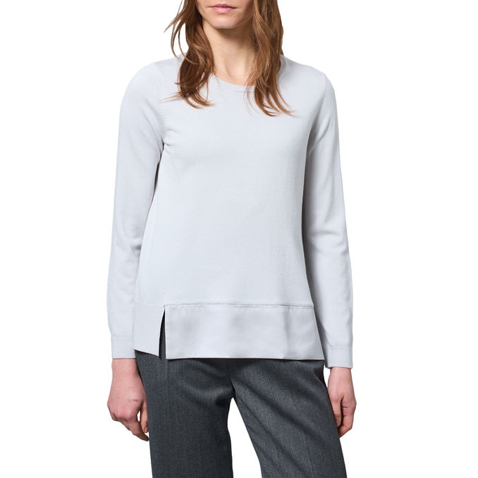 CREW NECK SWEATER IN VISCOSE AND SILK