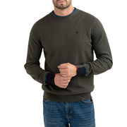 CREW NECK SWEATER WITH PATCHES ON THE ELBOWS CREW NECK SWEATER WITH PATCHES ON THE ELBOWS
