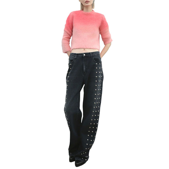 CREW NECK SWEATER WITH SHADES EFFECT