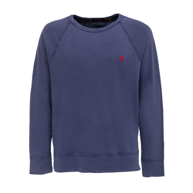 CREW NECK SWEATSHIRT IN GAUZED COTTON Man Navy Stinto